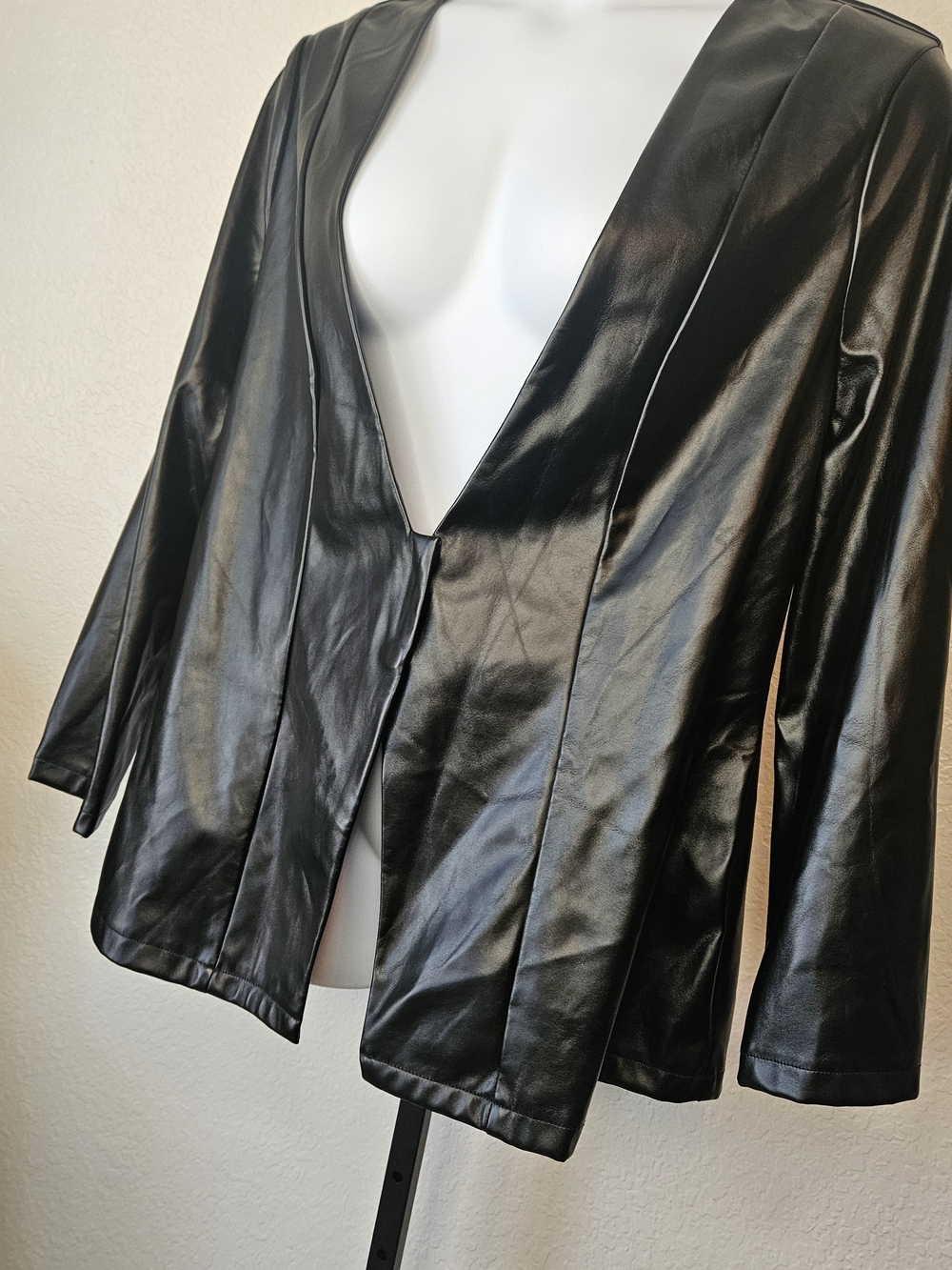 Fashion to Figure "Katana" Faux Leather Lace-Up Blazer